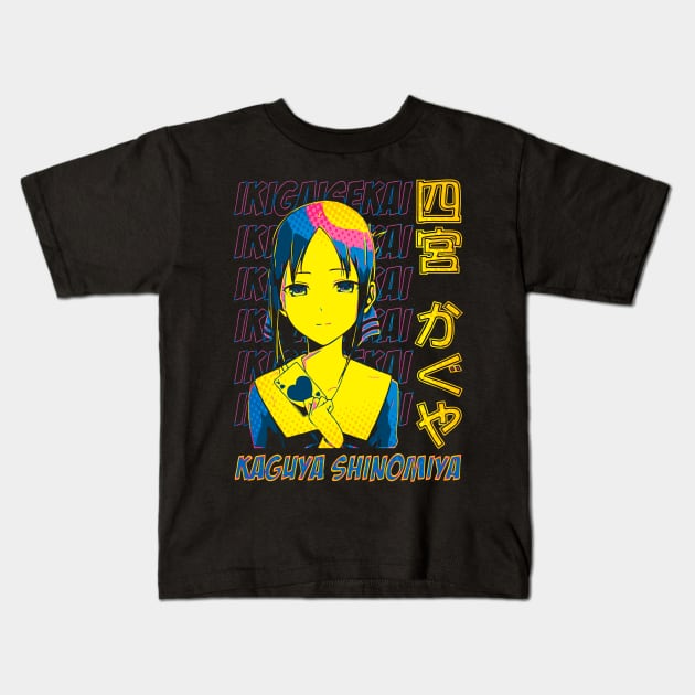 Kaguya Shinomiya Pop Art | IKIGAISEKAI V4 Kids T-Shirt by IKIGAISEKAI